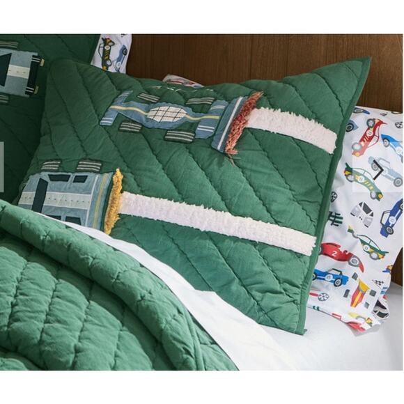 Pottery Barn Kids Remy Race Car Sheet Set Glow In The Dark Full NEW - Picture 2 of 6